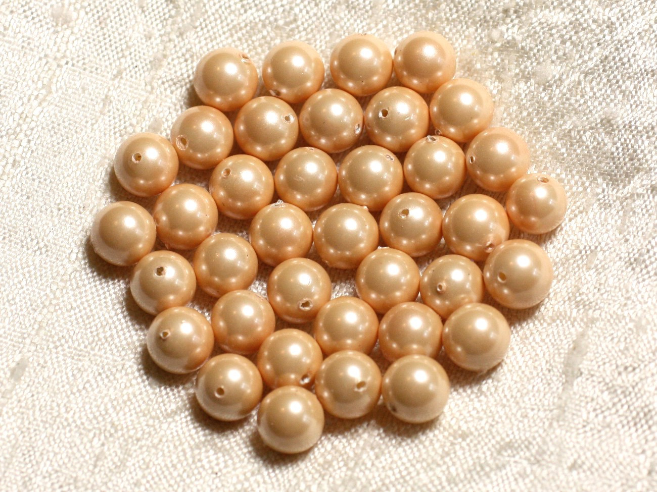 1 Strang 39cm - Perlmutt Perlen 8mm Kugeln Hellorange Lachs