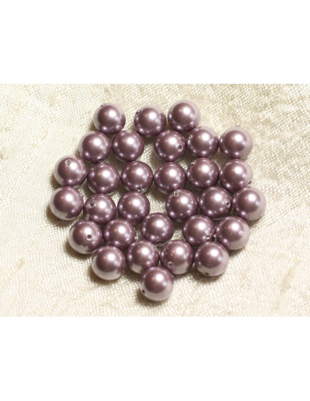 1 Faden 39cm - Perlmuttperlen 8mm Pink Mauve