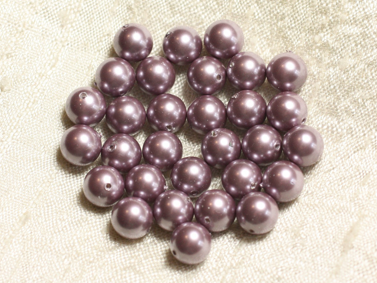 1 Wire 39cm - Mother of Pearl Balls 8mm Pink Mauve
