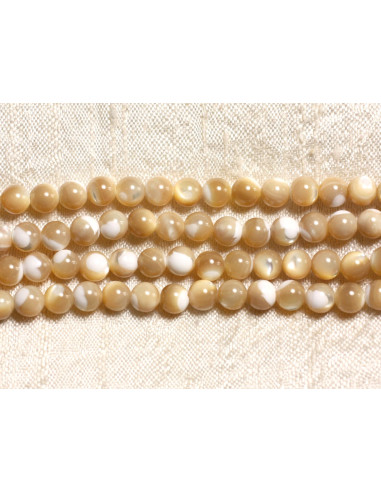 10 Stück - Beige Irisierende Perlmutt Beige...