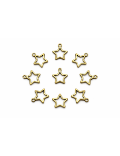 10pc - Perles Breloques Pendentifs Métal bronze Etoile 22mm - 4558550002587