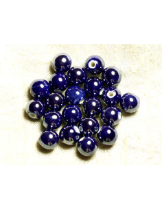 100st - Iridescent Porselein Keramiek Kralen Rond 8mm...