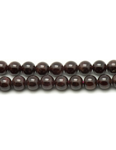 Fil 39cm 37pc env - Perles de Pierre - Grenat Boules 10mm 2