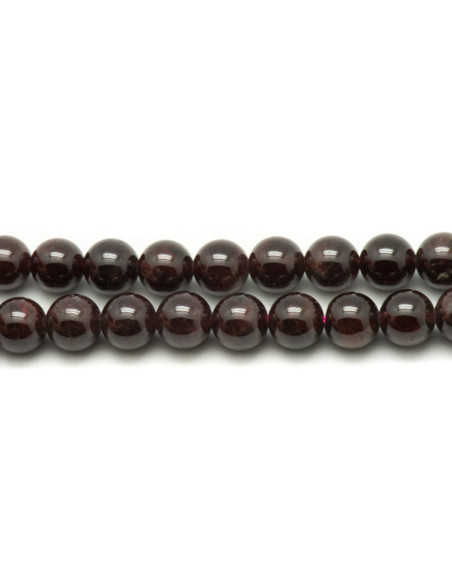 Filo 39 cm 37 pz circa - Perline di pietra - Palline di granato 10 mm