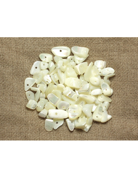 Hilo 89cm aprox 250pc - Perlas de perlas de semillas de nácar blanco 5-15mm