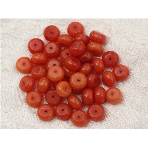 10pc - Perles de Pierre - Jade Rondelles 10x6mm Orange   4558550021144