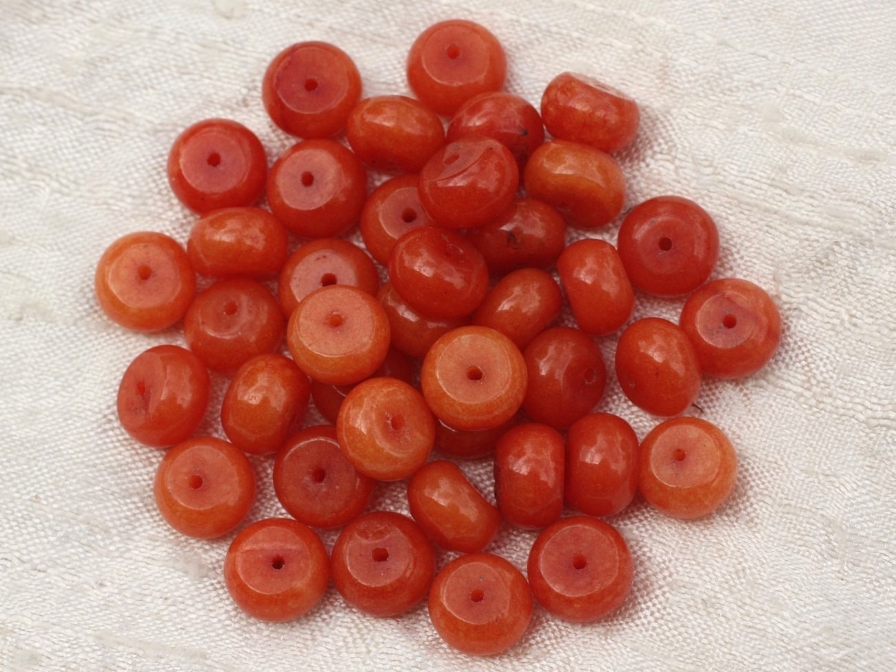 10pc - Perles de Pierre - Jade Rondelles 10x6mm Orange   4558550021144