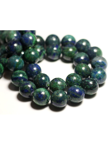 Rijg 39cm ongeveer 46st - Stenen kralen - Chrysocolla ballen 8mm