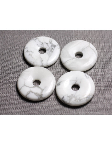 Halbedelstein Donut Anhänger - Howlite Donut Pi...