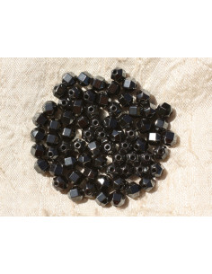 Fil 39cm 68pc env - Perles de Pierre - Hématite Boules Facettées Cubes 6mm 2