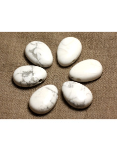 Collier Pendentif en Pierre - Howlite Goutte 25mm 2