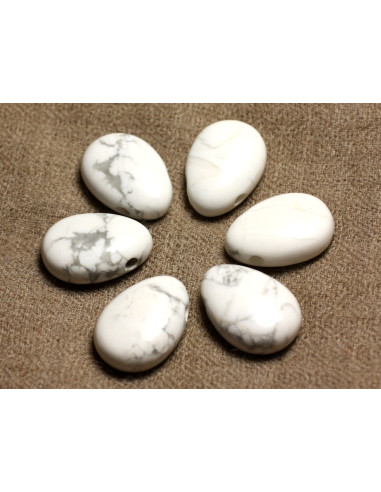 Collier Pendentif Pierre Howlite Goutte 25mm...