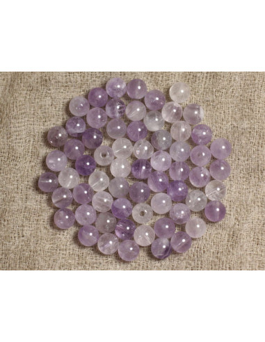 Fil 39cm 240pc environ - Perles Pierre Améthyste Boules 1.5mm violet mauve