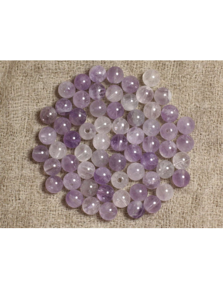 30Stk - Steinperlen - Amethystkugeln 1,5mm 4558550010575