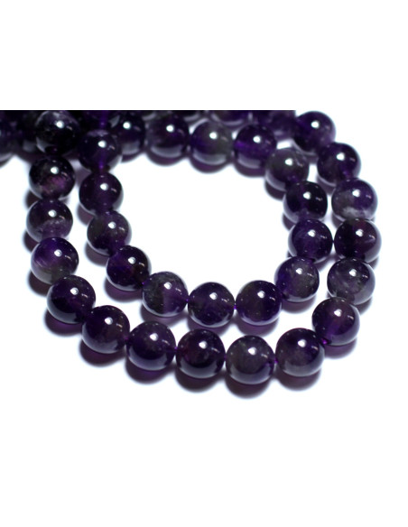 10Stk - Steinperlen - Amethystkugeln 6mm - 4558550019219
