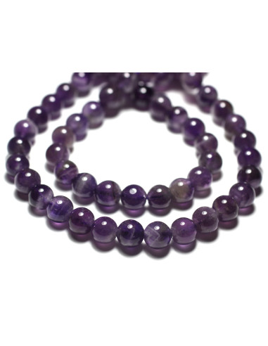 10pc - Perles Pierre Améthyste Boules 6mm Violet - 7427039749671