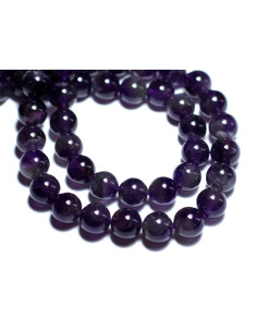 Fil 39cm 61pc environ - Perles Pierre Améthyste Boules 6mm Violet