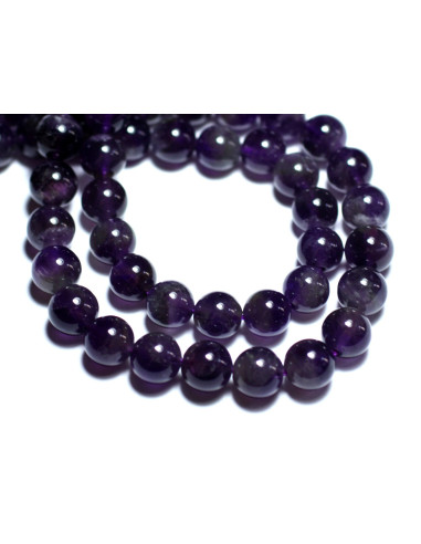 10pc - Stone Beads - Amethyst Balls 6mm -...