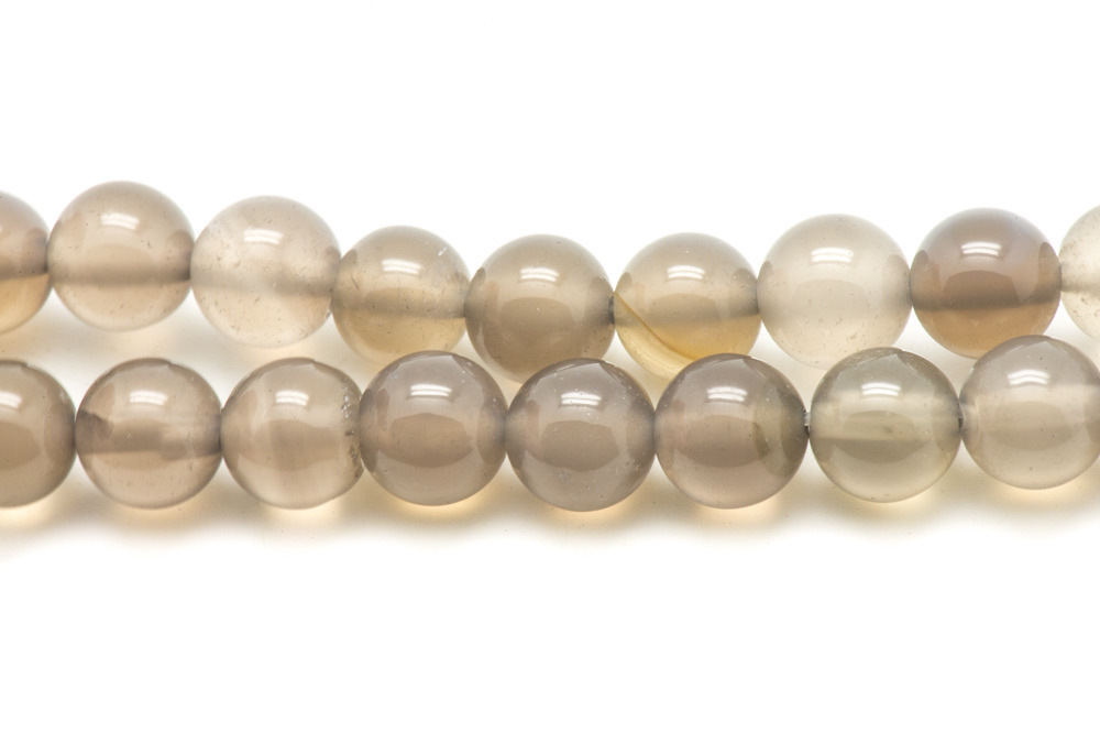 10pc - Perles de Pierre - Agate grise Boules 8mm   4558550038173