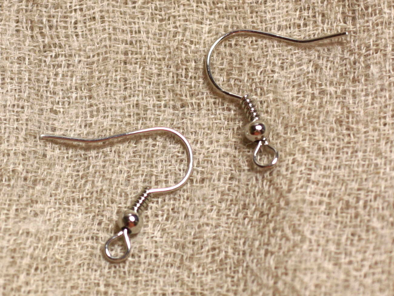 1paire - Hook Earrings Silver 925 White Gold Plated 17x16mm 4558550010735