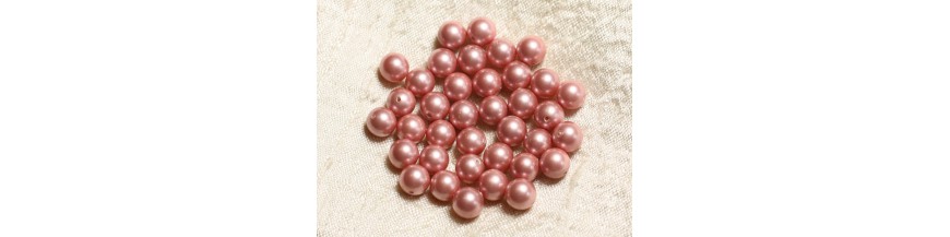 Iridescent tinted mother-of-pearl beads