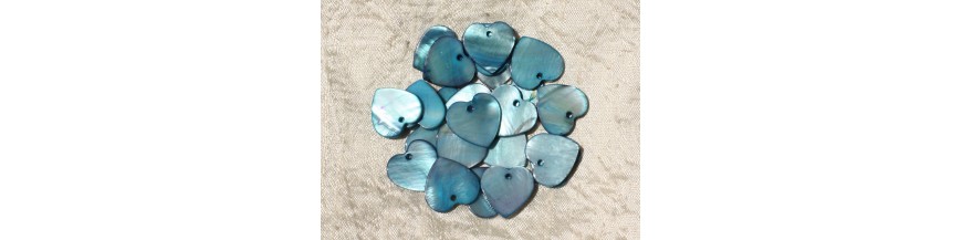 colgantes de amuletos de corazón de nácar