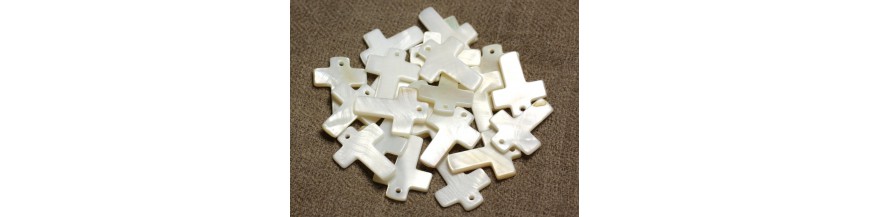 pendentifs breloques nacre croix