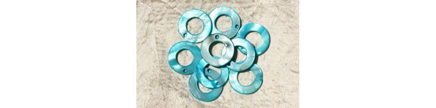 parelmoer bedels hangers donuts cirkels
