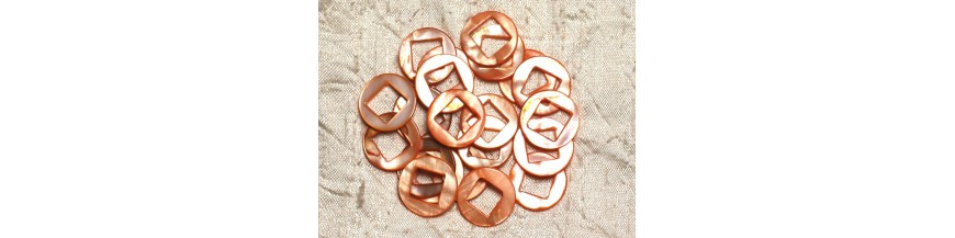 Cercles Donuts Losanges Nacre 19mm