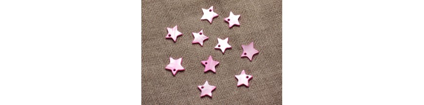 pendentifs breloques nacre étoiles
