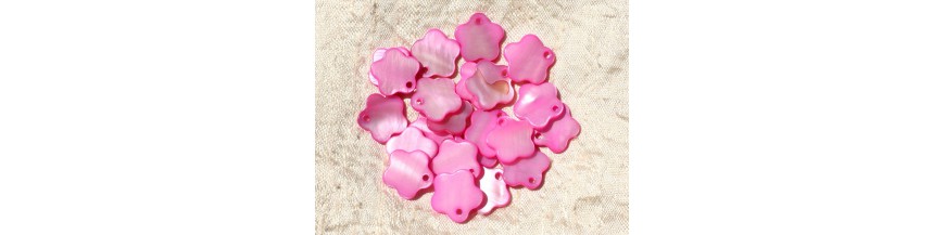 mother of pearl flower charms pendants