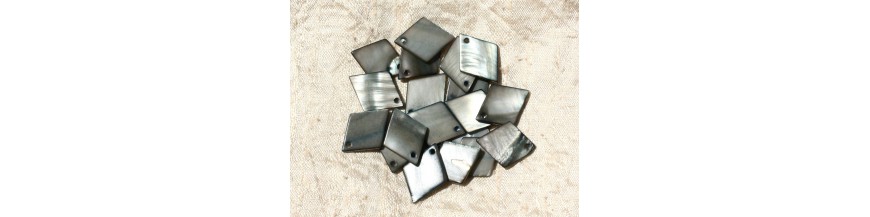 colgantes con dije de nácar de diamantes