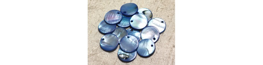 pendentifs breloques nacre ronds sequins