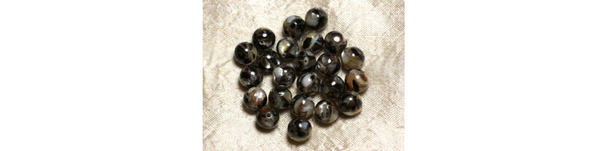 Perles Nacre Mat et Résine
