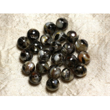 Mat Mother-of-Pearl and Resin Beads