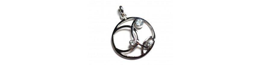 Blue Topaz Pendants Silver 925