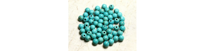 Bolas de color turquesa sintético de 4 mm