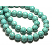 Boules 10mm Turquoise Synthèse
