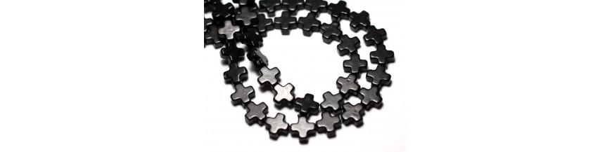 Perline sintetiche turchesi 8mm croce