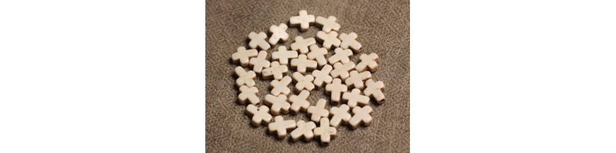 Cuentas Turquesas Sintéticas 10x8mm Cruz
