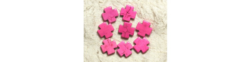 Synthetische türkisfarbene Perlen 15mm Kreuz