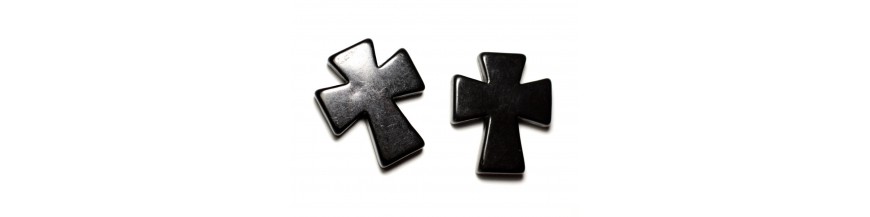 Perline turchesi sintetiche a croce di Malta 35x30mm