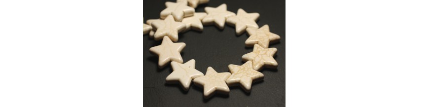 Sterren 25 mm synthetische turkoois kralen 