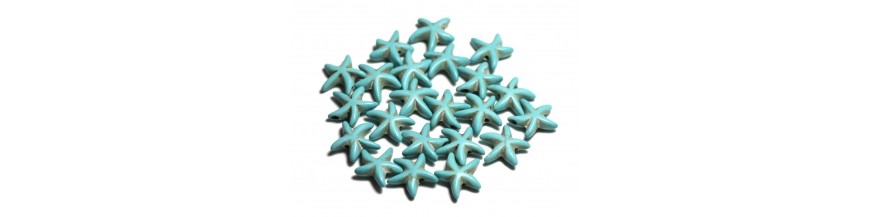 Perline sintetiche turchese stella marina 