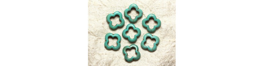 Synthetic Turquoise Beads 4 Leaves Clover 