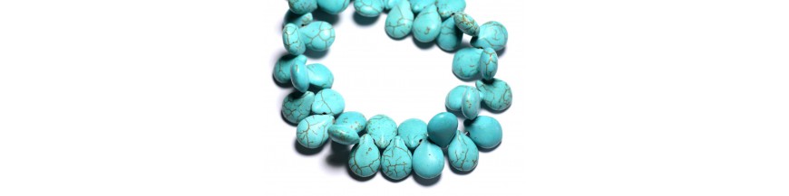 Gocce di perle sintetiche turchesi da 16 mm 