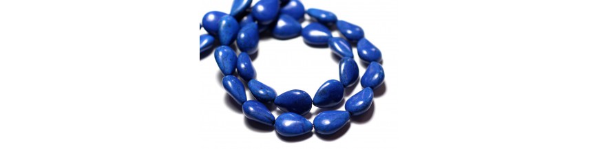 Perline sintetiche turchesi 14mm gocce piatte 