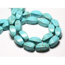 Olives 18mm Perles Turquoise Synthèse 