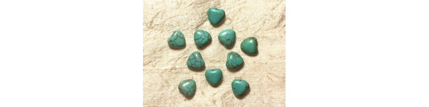 Hearts 11mm perline turchesi sintetiche