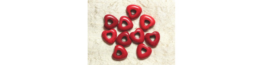 Herzen 15mm Umfang Türkis Synthetische Perlen